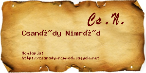 Csanády Nimród névjegykártya